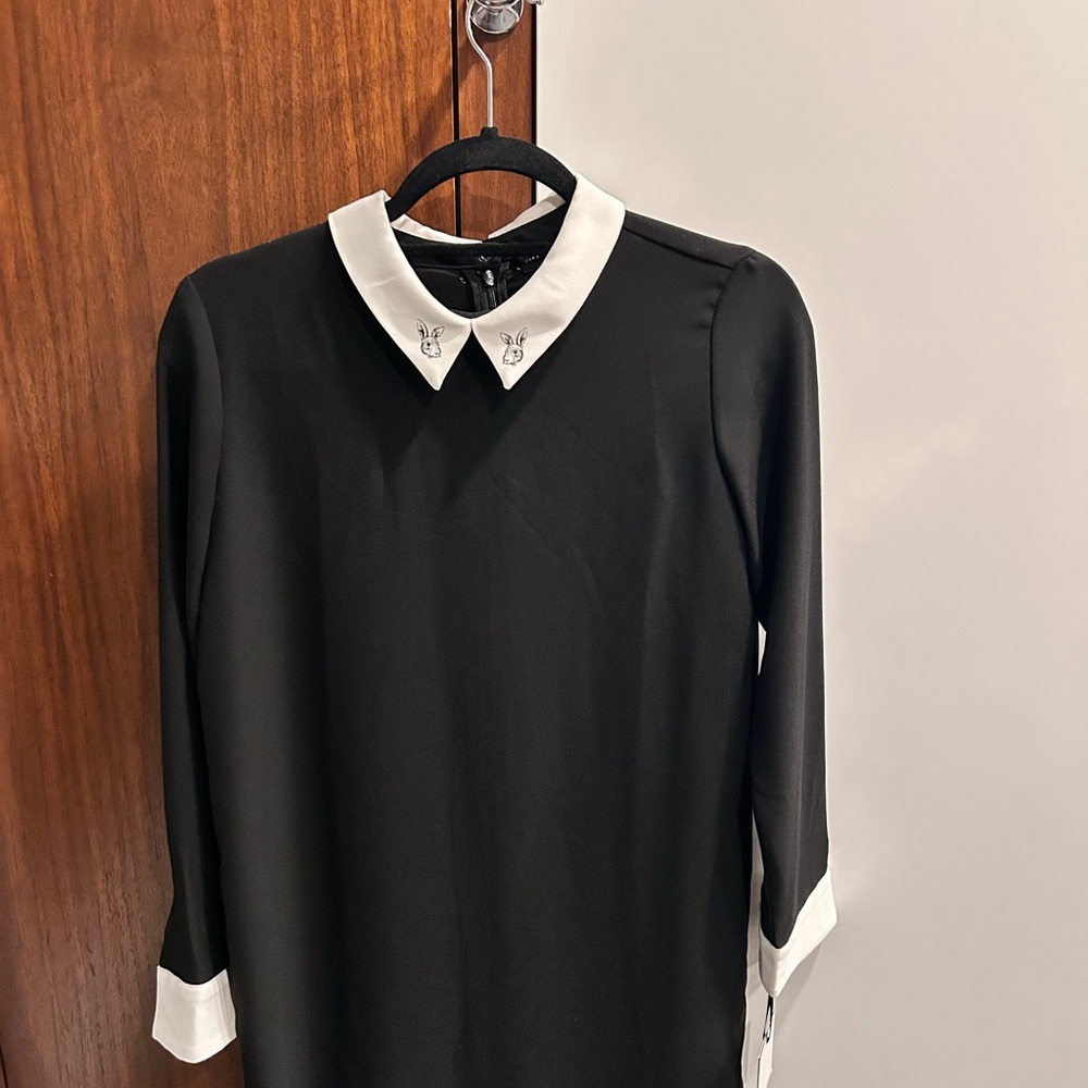 Black and White Collared Dress